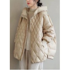 Beautiful Khaki Zip Up Casual Duck Down Winter down coat