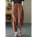 Coffee Corduroy harem Pants elastic waist Spring