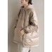 New Khaki hooded zippered Pockets Thick Winter Duck Down Coat