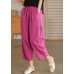 Rose Pockets Loose harem Pants elastic waist Spring