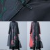 Fine black prints overcoat trendy plus size long jackets fall trench coats Chinese Button